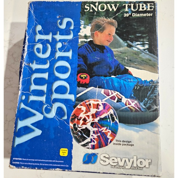 Sevylor Other - Sevylor 39" Inflatable Snow Tube Winter Sports Sled Retro 90s Graphics NIB NOS